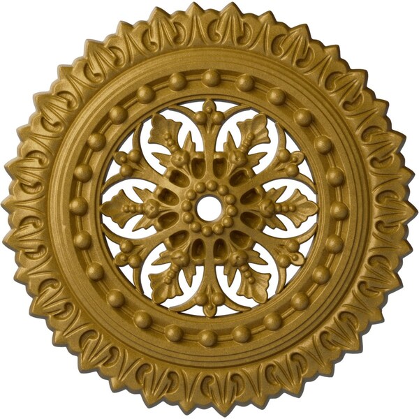 Ekena Millwork Sellek Ceiling Medallion (Fits Canopies up to 1 1/8"), 18 1/2"OD x 7/8"ID x 1 1/2"P, Pharaohs Gold CM18SKPGS - main